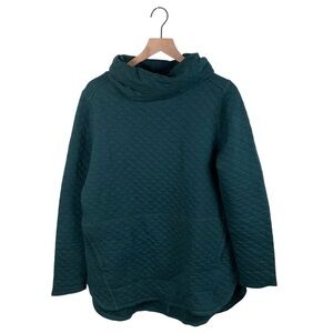 Duluth Trading Co Women's Quilted Sweatshirt Tunic Teal Green Size Large Outdoor